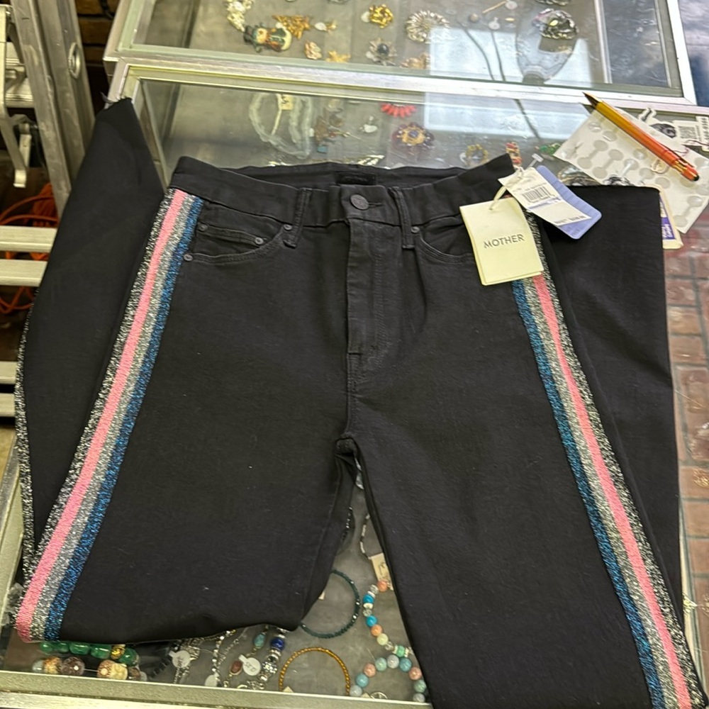 NWT Mother Jeans Embellished side stripe 25